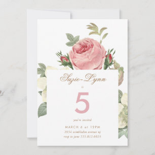  roze Roses Girl Birthday Kaart