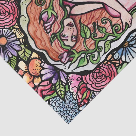 Roze Roses Goddess Tissuepapier (Detail)