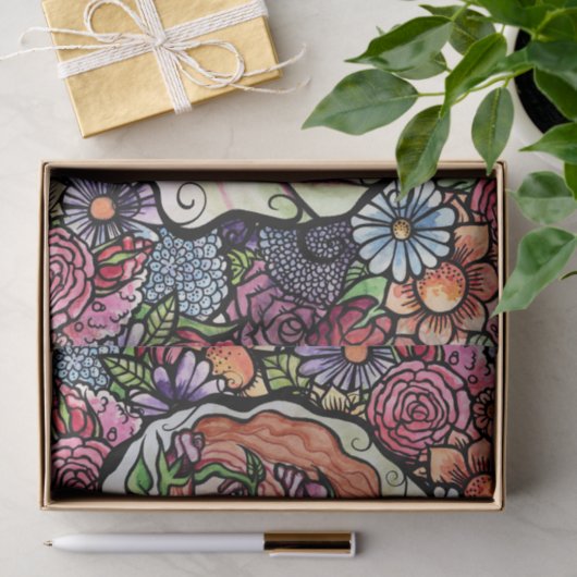 Roze Roses Goddess Tissuepapier (Geschenk)