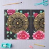 Roze Roses Gold Filigree Art Tissuepapier (Craft)