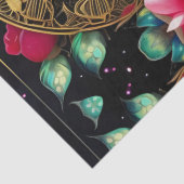 Roze Roses Gold Filigree Art Tissuepapier (Detail)