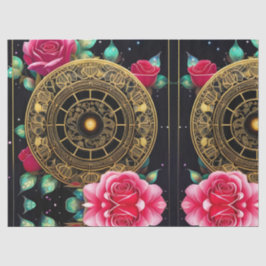 Roze Roses Gold Filigree Art Tissuepapier