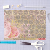  roze Roses Gold Honeycomb Tissuepapier (Craft)