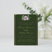 Roze Roses Gold Lettering Weddenschap Briefkaart (Staand voorkant)