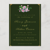 Roze Roses Gold Lettering Weddenschap Briefkaart (Voorkant)