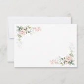 Roze Roses Greenery Baptism Foto Flat Hartelijk da Bedankkaart (Achterkant)