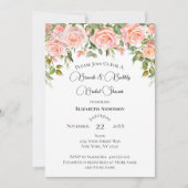 Roze Roses Greenery Brunch Bubble Vrijgezellenfees Kaart (Voorkant)