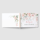 Roze Roses Greenery Foliage Baby shower Guest Book Gastenboek (Volledig)