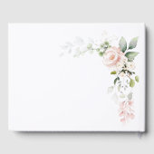 Roze Roses Greenery Foliage Baby shower Guest Book Gastenboek (Achterkant)