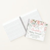 Roze Roses Greenery Foliage Baby shower Notitieboe Notitieboek (Binnen)
