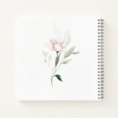 Roze Roses Greenery Foliage Baby shower Notitieboe Notitieboek (Achterkant)