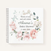 Roze Roses Greenery Foliage Baby shower Notitieboek (Voorkant)