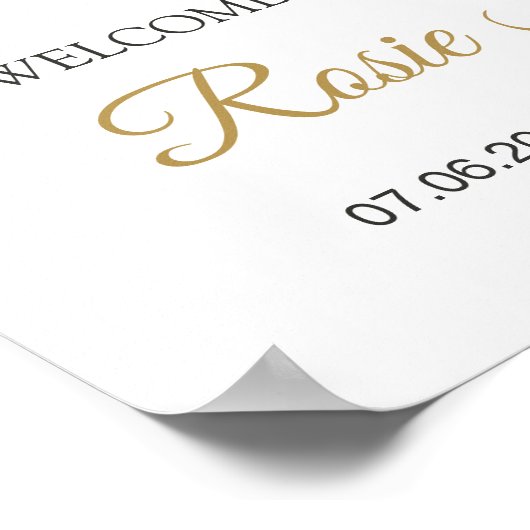 Roze Roses Greenery Foliage Baptisme-teken Poster (Hoek)