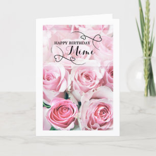 Roze Roses Happy Birthday Mimi Kaart