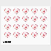 Roze Roses Heart Shape Envelope Sticker (Vel)