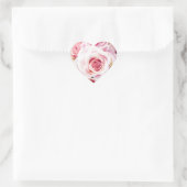 Roze Roses Heart Shape Envelope Sticker (Tas)