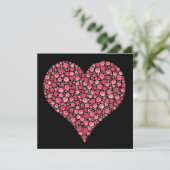 Roze Roses Heart Verloving Wedding Party Kaart (Staand voorkant)