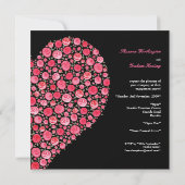 Roze Roses Heart Verloving Wedding Party Kaart (Achterkant)