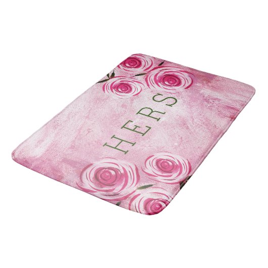 Roze Roses Hers Bath Mat (Gekanteld)