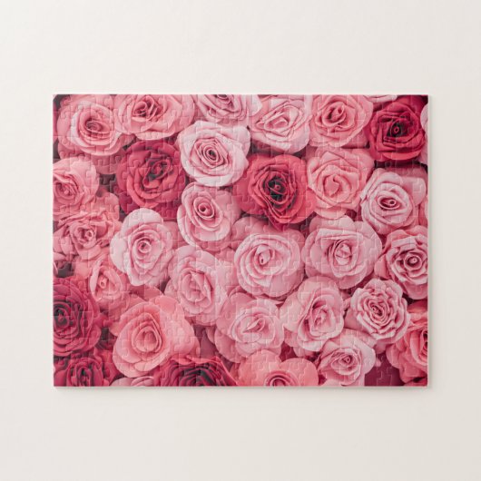 Roze Roses Jigzaag Puzzle Legpuzzel (Horizontaal)