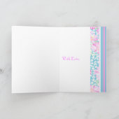 Roze Roses June Birthday Kaart for a Sister (Binnen)