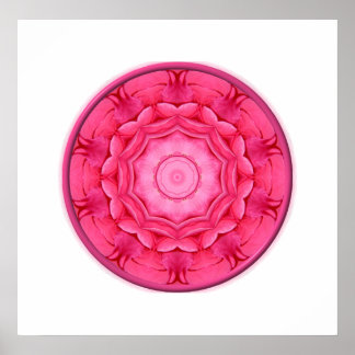 Roze Roses Kaleidoscope Poster