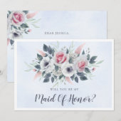 Roze Roses Light Blue zal je zijn als mijn vrouw. (Voorkant / Achterkant)