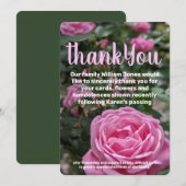 Roze Roses Memorial Kaart (Voorkant / Achterkant)