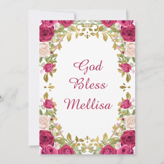 Roze Roses Mexican Floral Girl Fiesta Birthday   Kaart (Achterkant)