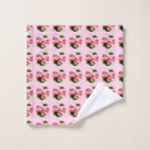 Roze Roses Modern Elegant Floral Sjabloon Bad Handdoek (Wasdoekje)