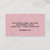Roze Roses Modern Trendy Name Business Titel Contactkaartje (Achterkant)