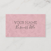 Roze Roses Modern Trendy Name Business Titel Contactkaartje (Voorkant)
