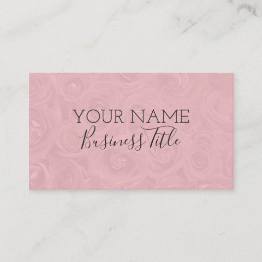 Roze Roses Modern Trendy Name Business Titel Contactkaartje (Voorkant)