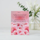 Roze Roses Moederdag Briefkaart (Staand voorkant)