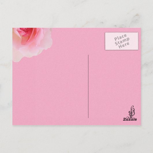 Roze Roses Moederdag Briefkaart (Achterkant)