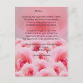Roze Roses Moederdag Briefkaart (Voorkant)