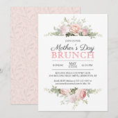Roze Roses Moederdag Brunch Kaart (Voorkant / Achterkant)