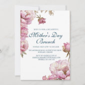 Roze Roses Moederdag Brunch Kaart (Voorkant)