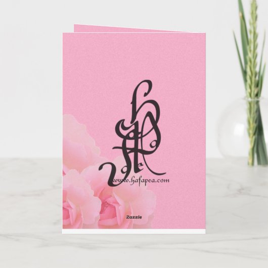 Roze Roses Moederdag Kaart (Achterkant)