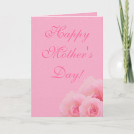 Roze Roses Moederdag Kaart