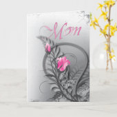 Roze Roses Moederdag Kaart (Gele Bloem)