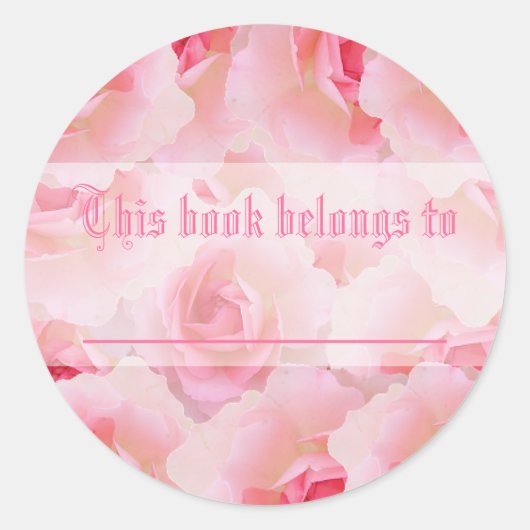 Roze Roses Moederdag Ronde Sticker (Voorkant)