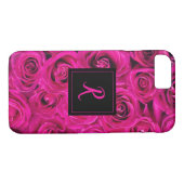 Roze Rose's monogrammed Case-Mate iPhone Case (Achterkant (Horizontaal))