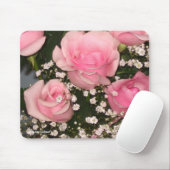 Roze Roses Mousepad Muismat (Met muis)