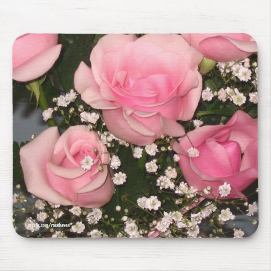 Roze Roses Mousepad Muismat (Voorkant)