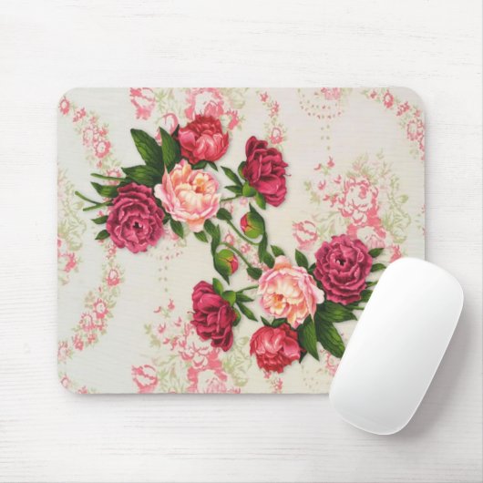 Roze Roses Mousepad Muismat (Met muis)