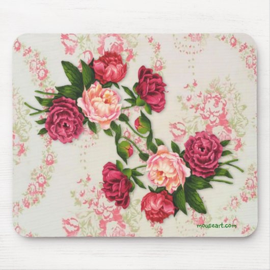 Roze Roses Mousepad Muismat (Voorkant)