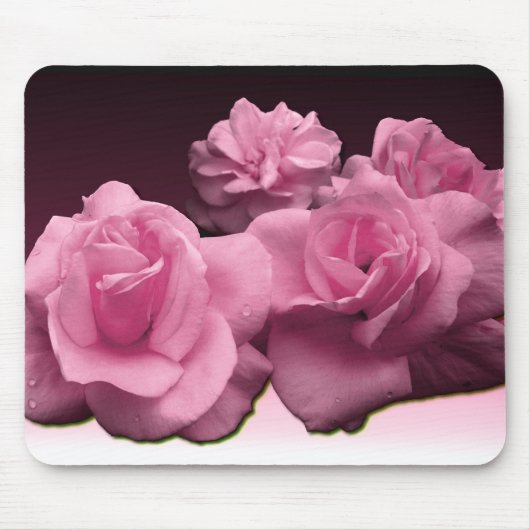 Roze Roses Mousepad Muismat (Voorkant)