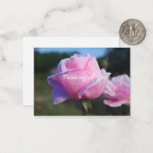 Roze Roses Note Kaart Notitiekaartje (Voorkant / Achterkant in situ)