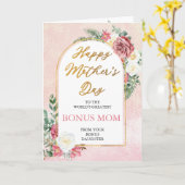 Roze Roses Orchid Happy Moederdag Bonus mama Kaart (Gele Bloem)